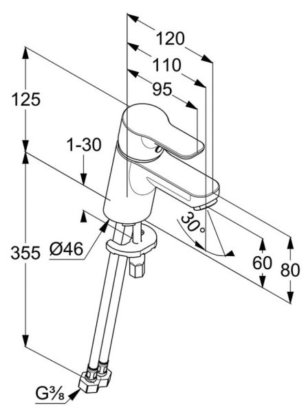 Смеситель для раковины Kludi Pure&Easy хром 373870565